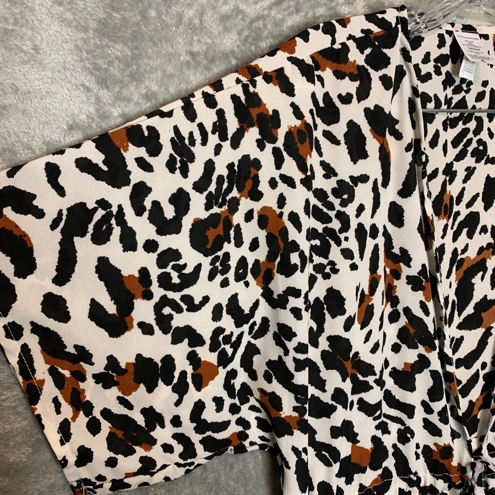 Time and Tru Women Boho Animal Print Mob Wife Chiffon‎ Maxi Kimono Duster S NWT